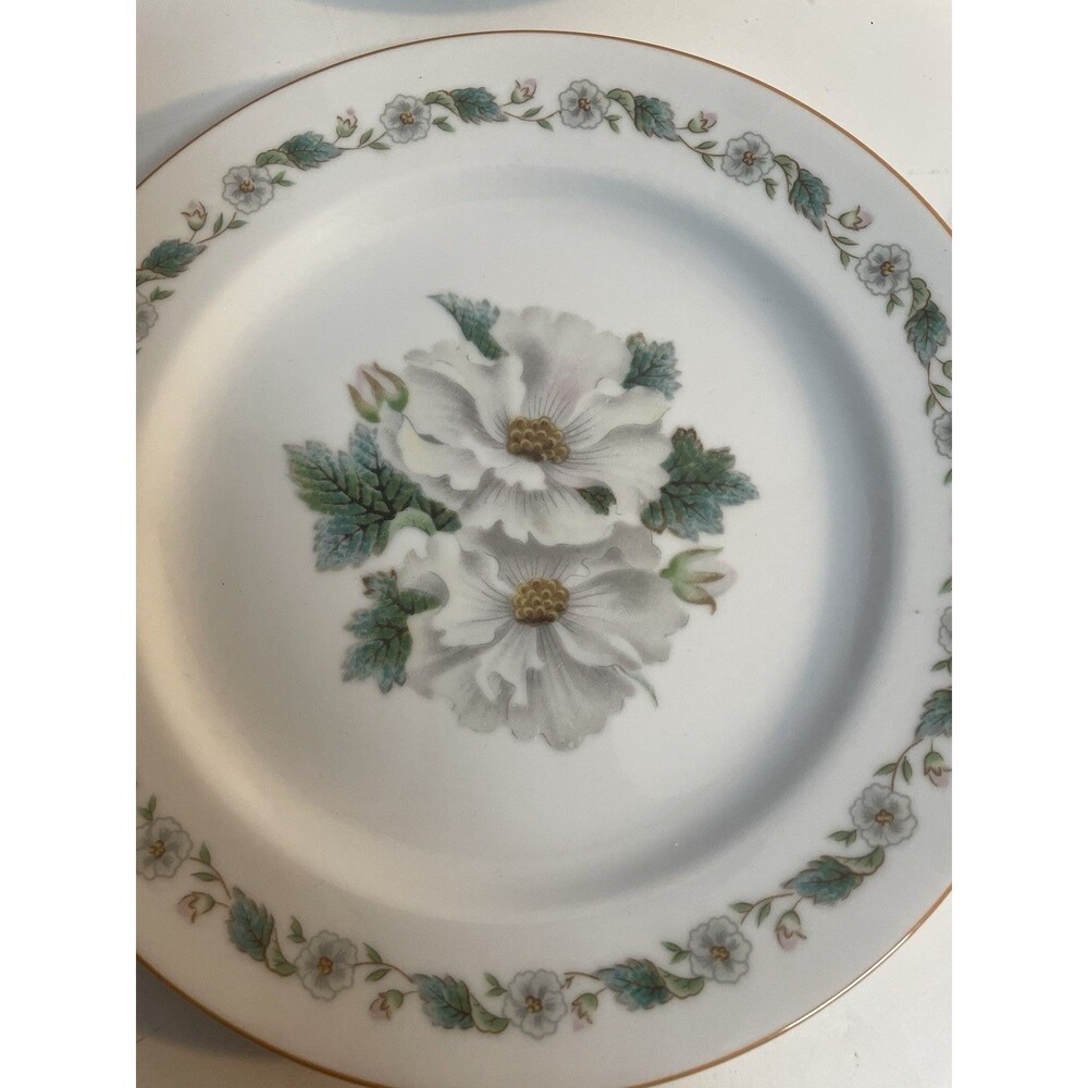 Vintage Noritake Salad Plates Lot of 6 Porcelain w/magnolia flower Discontinued - Picture 3 of 6